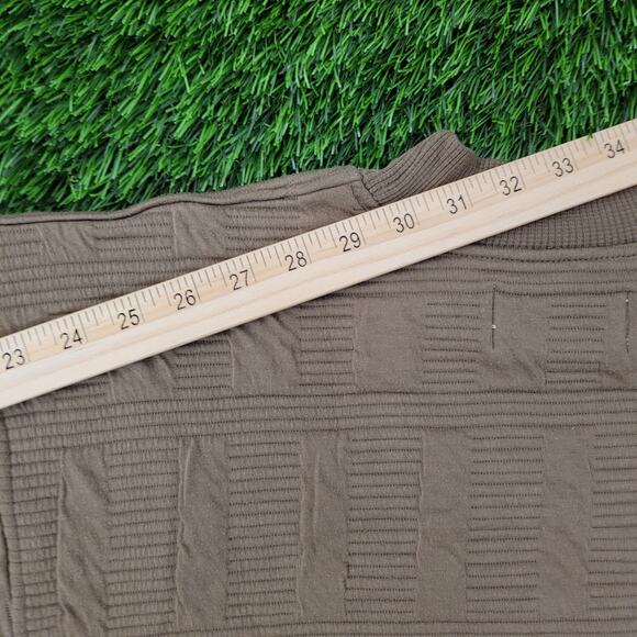 Vintage 90s Korman MOD Cable Sweater Medium 20x23 Crop Taupe - Picture 4 of 14